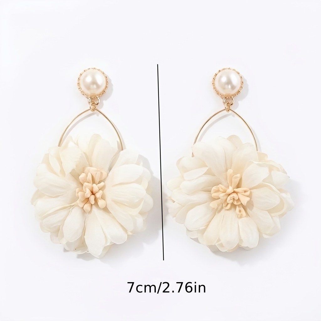 Women's Retro Floral Chrysanthemum Earrings, Daily All-Match